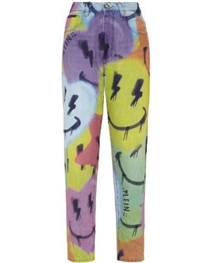Philipp Plein Smile Straight-Leg Jeans - Blue