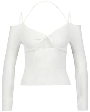 Altuzarra Odin Cut-Out Ribbed-Knit Sweater - White
