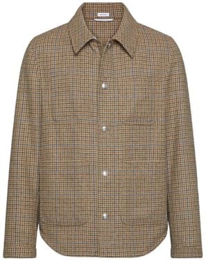 Thom Browne Checked Tweed Jacket - Natural