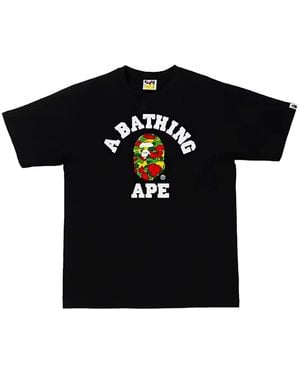 A Bathing Ape Sta Camo University T-Shirt - Black