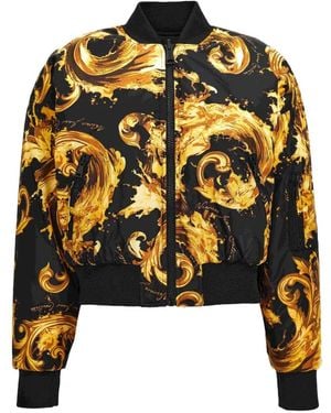 Versace Jeans Couture Watercolour Couture-Print Bomber Jacket - Black