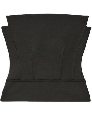 Another Tomorrow Strapless Panelled Bustier - Black