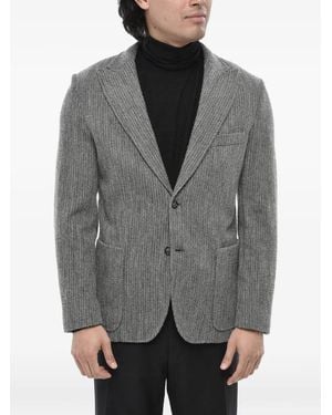 Paolo Pecora Single-Breasted Notched-Lapel Blazer - Gray