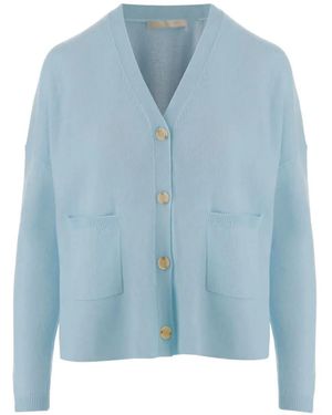 Allude パッチポケット カーディガン - ブルー