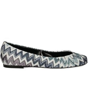 Missoni ジグザグパターン フラットシューズ - ナチュラル