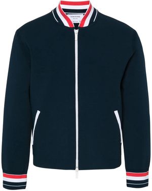 Thom Browne Rwb-Stripe Bomber Jacket - Blue