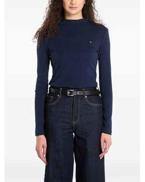 Tommy Hilfiger High-Neck Long-Sleeve Top - Blue