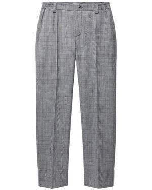 Versace Prince Of Wales Wool Pants - Gray