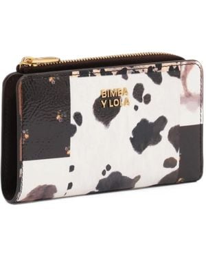 Bimba Y Lola Compact Patchwork Chocolate Wallet - Black