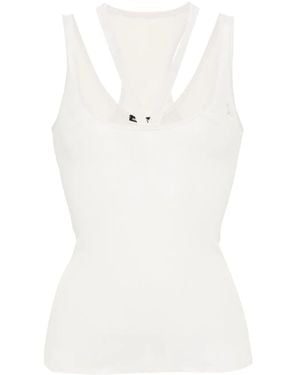 ANDREADAMO Fine-Ribbed Cut-Out Tank Top - White