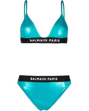 Balmain Asymmetrische Bikini - Blauw