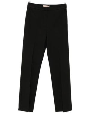 Twinset Concealed-Fastening Straight-Leg Pants - Black