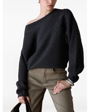 Liu Jo Pull En Laine À Broderies - Noir