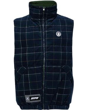 Aape By A Bathing Ape リバーシブル パデッドベスト - ブルー