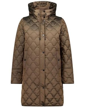 Betty Barclay Quilted Hooded Coat - Brown