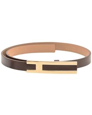 Elisabetta Franchi Gold-plaque Leather Belt - White