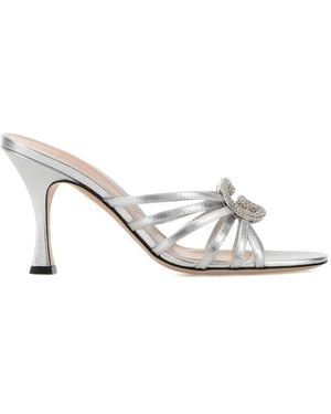 Gucci Sandalias De Piel Con Apliques - Blanco