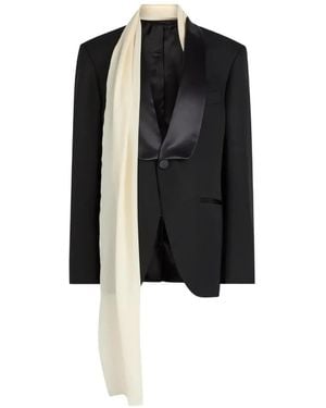 ARMARIUM Blazer Con Cuello En V Y Botones - Negro