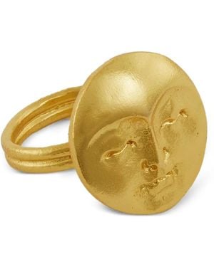 Ottoman Hands Bague Moon Face En - Yellow
