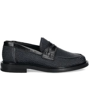 Filling Pieces Reed Woven Penny Loafers - Black