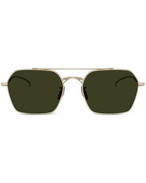 Oliver Peoples Tk-15 Geometric-Frame Double-Bridge Sunglasses - Green