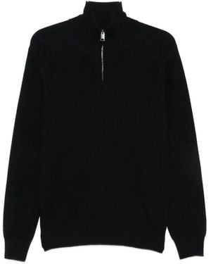 Brioni Half-Zip Knitted Sweater - Black