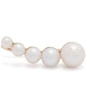 Sophie Bille Brahe 14Kt Geelgouden Petite Croissant Japanese Oorcuff - Wit
