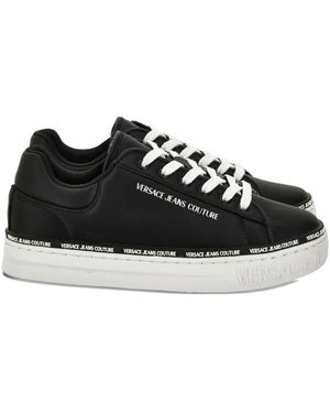 Versace Jeans Couture Logo-Detail Lace-Up Trainers - Black