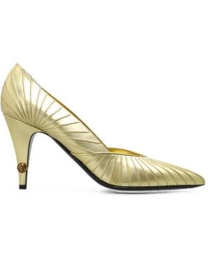 Versace Gianni Pleated Pumps - Metallic