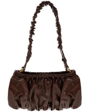 Marni Ruched-Leather Tote Bag - Brown