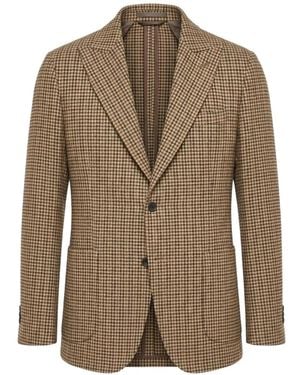 Daniele Alessandrini Houndstooth Single-Breasted Blazer - Brown