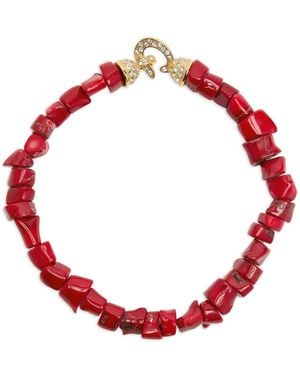 Timeless Pearly Halskette Mit Perlen - Rot