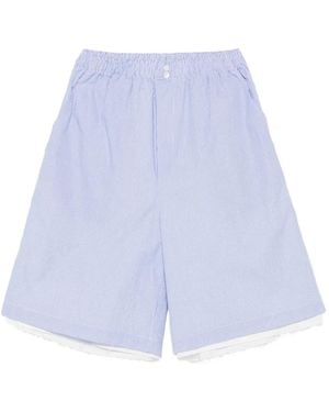 Paura Short Rayé À Bords Francs - Blue