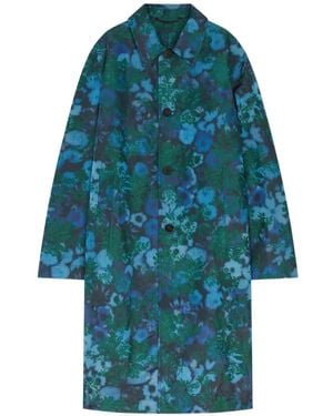 Dries Van Noten Abrigo Impermeable En Jacquard - Azul