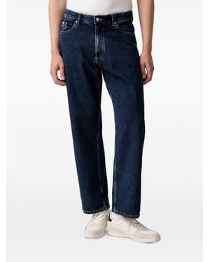 Marc O' Polo Straight-Leg Logo-Patch Jeans - Blue