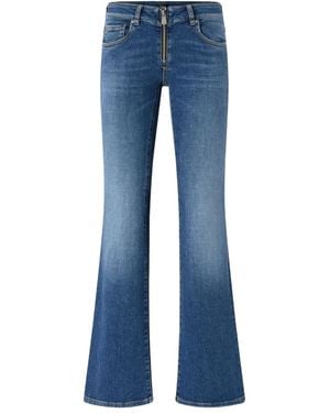 Pinko Vaqueros Acampanados Con Cremallera - Azul