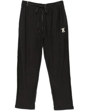 OPEN YY Pantalones de chándal con logo bordado - Negro