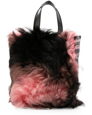 Marni Museo Soft Shearling Tote Bag - Black