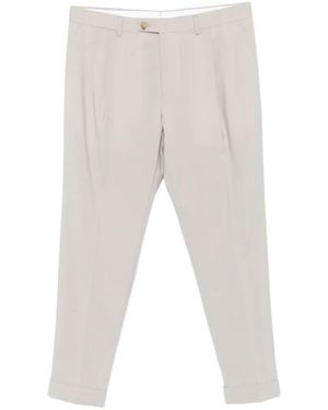 BE ABLE Pleated Turn-Up Trousers - Grey