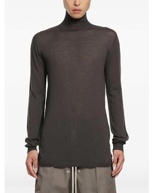 Rick Owens Jersey Tower Level De Lana Con Cuello Alto - Gris