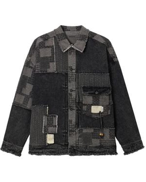 Musium Div. Giacca-Camicia Con Design Patchwork - Nero