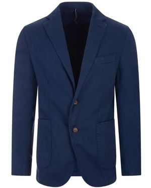 RUSSO CAPRI Oxford Cotton Blazer - Blue