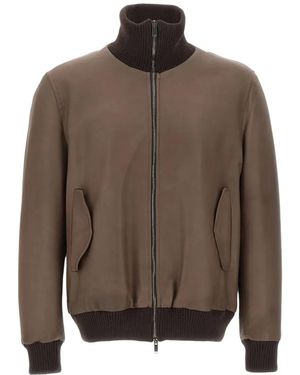 Volfagli Ambrogio America Leather Jacket - Brown