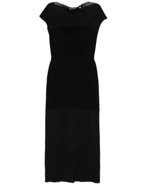 House of Dagmar コントラスト ニットマキシドレス - ブラック