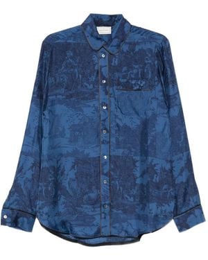 Pierre Louis Mascia Hemd mit Print - Blau