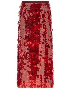 Fabiana Filippi スパンコール マキシスカート - レッド