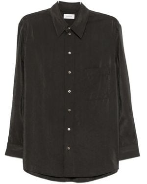 Lemaire Button-Down Long-Sleeve Shirt - Black