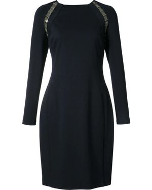 Versace Long Sleeve Net Insert Dress - Black