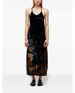 Osklen Scoop-Neck Slip Midi Dress - Black