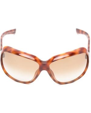 Gucci Tortoiseshell-Effect Geometric-Frame Sunglasses - Pink